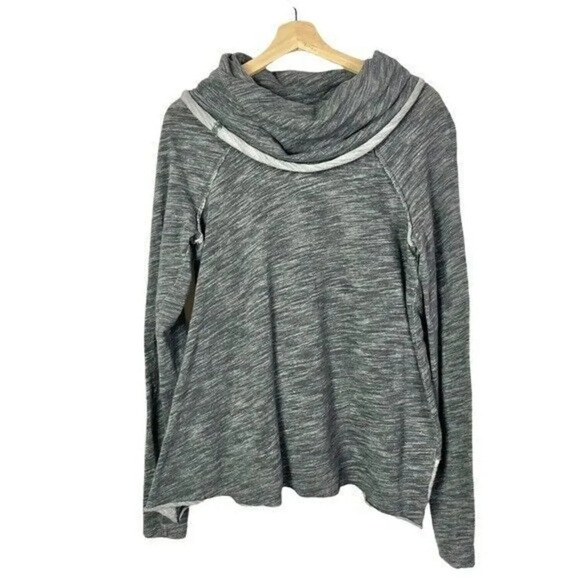 Free People Beach Gray Cocoon Cowl Neck Long Sleeve M - Picture 2 of 6